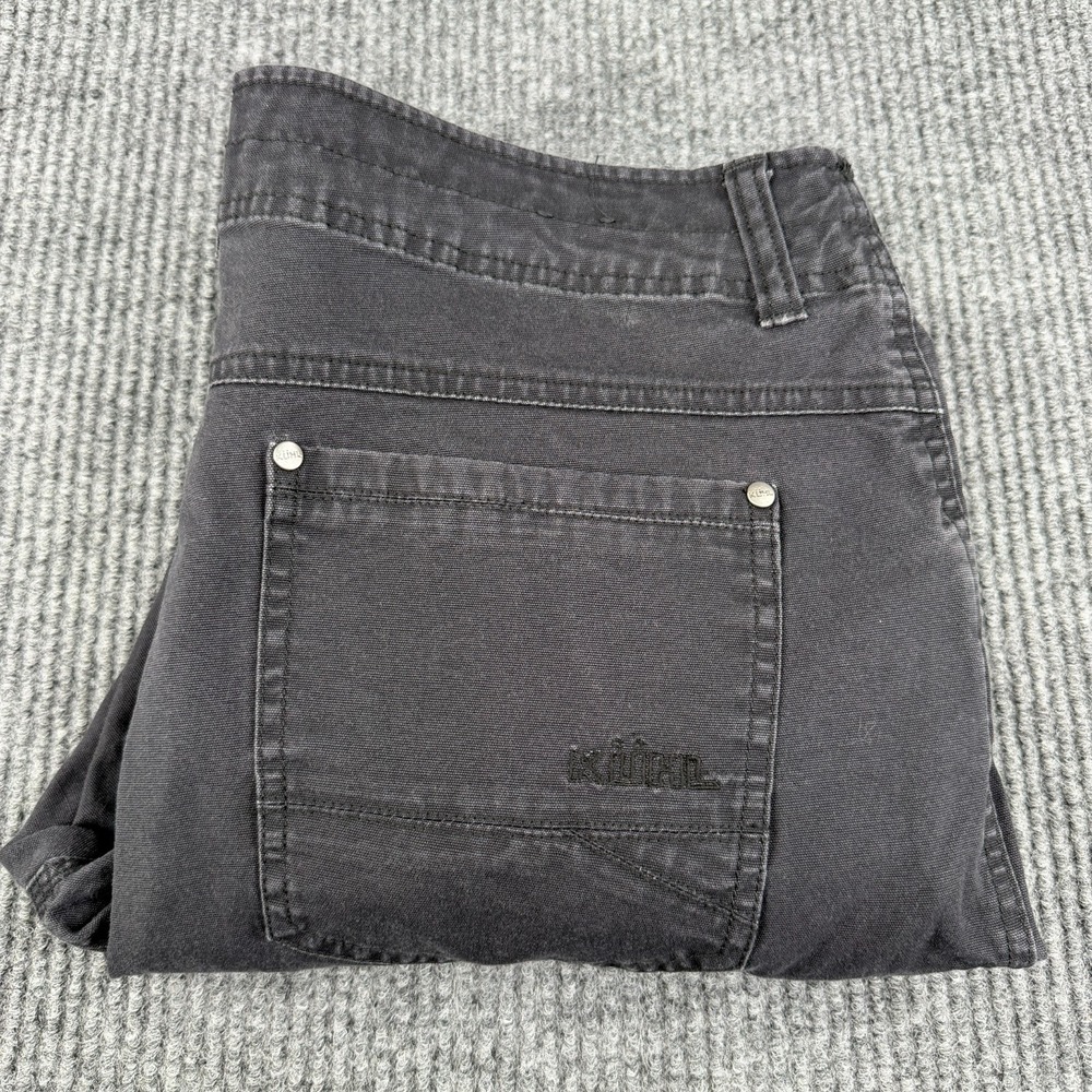 Kuhl Pant Black 35x30 Free Kanvus Jean Vintage Patinadye Canvas Articulated Knee